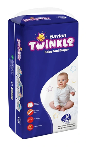 Savlon Twinkle Pant System Baby Diaper (L Size 8-15 kg) (4 Pcs)